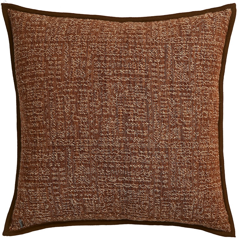 de Le Cuona | Tribal Linen Cushion with Wool Binding – Earth