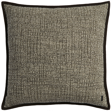 de Le Cuona | Tribal Linen Cushion with Wool Binding – Silt