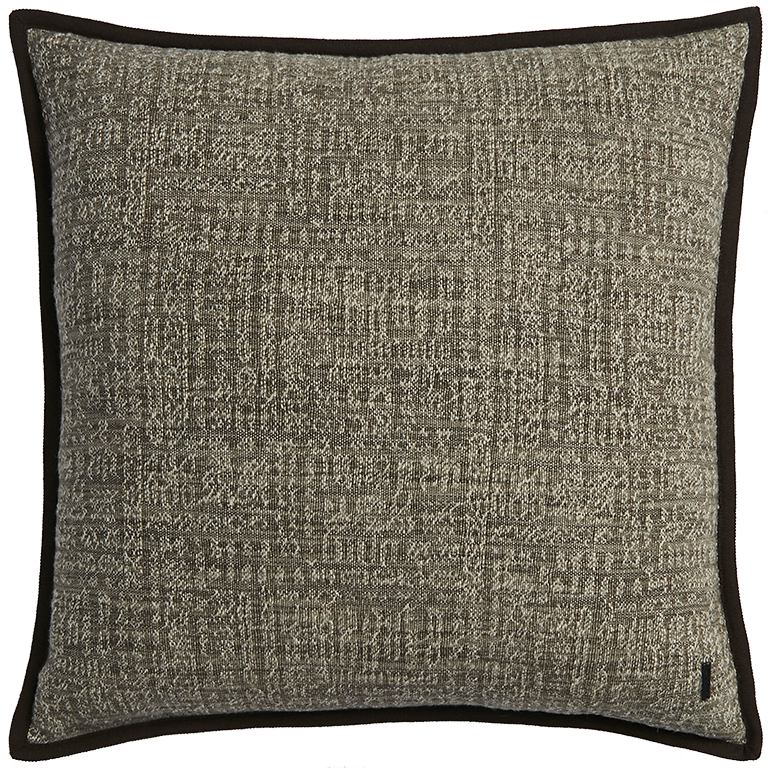 de Le Cuona | Tribal Linen Cushion with Wool Binding – Silt