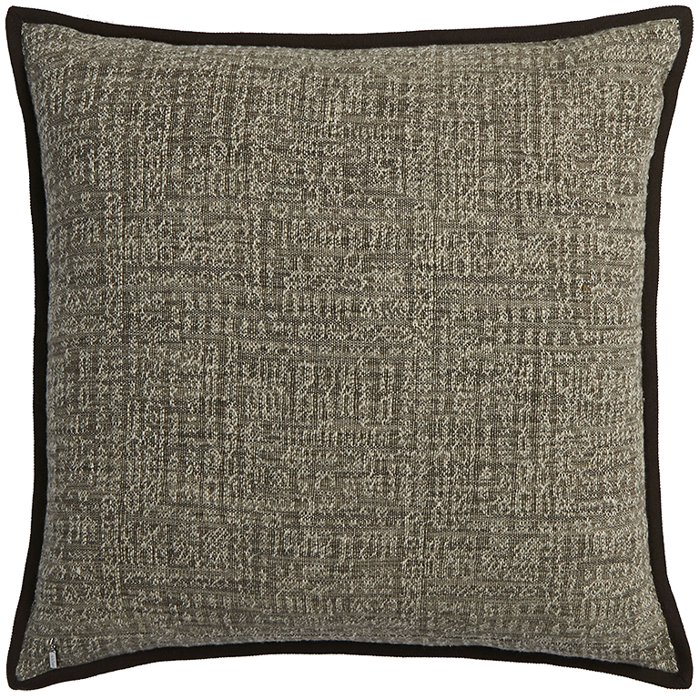 de Le Cuona | Tribal Linen Cushion with Wool Binding – Silt