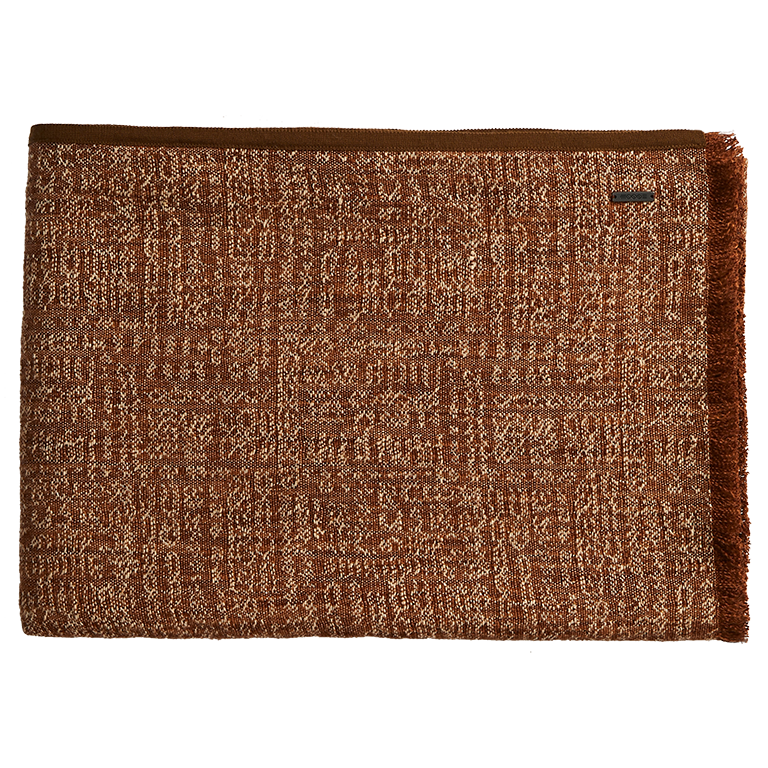 de Le Cuona | Tribal Linen Throw with Wool Binding – Earth