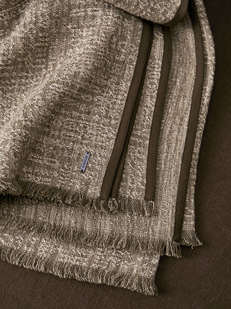 de Le Cuona | Tribal Linen Throw with Wool Binding – Silt