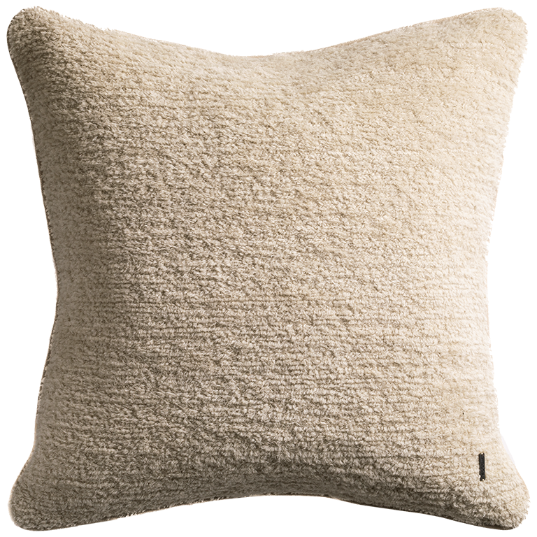 de Le Cuona | Tundra Wool Cushion with Suede Trim – Ash