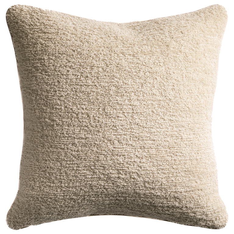 de Le Cuona | Tundra Wool Cushion with Suede Trim – Ash