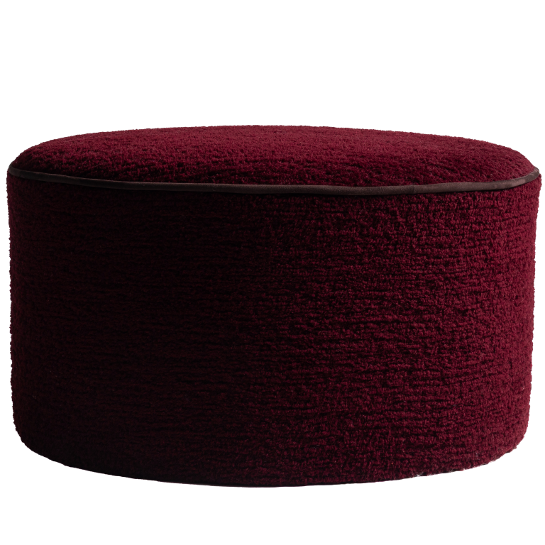 de Le Cuona | Tundra Wool Ottoman – Merlot