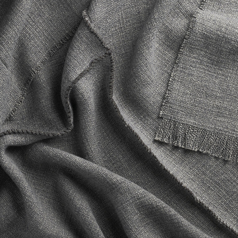 de Le Cuona | Warrior Cloth Panelled Throw with Fringe & Cord – Cave