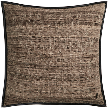 de Le Cuona | Wild Silk Cushion with Leather Trim – Natural