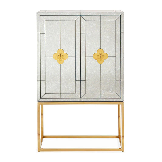 Delphine Bar Cabinet with Antiqued Mirror