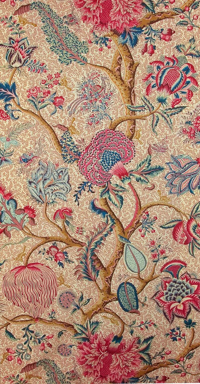 Pierre Frey Le Grand Corail - Rouge Fond Crème