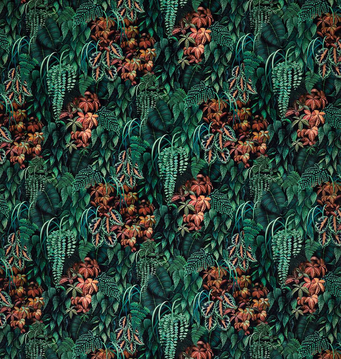 Osborne & Little | Green Wall Velvet fabric - F7677-01