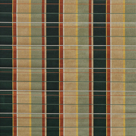 Osborne & Little | Dario fabric - Mallard / Terracotta