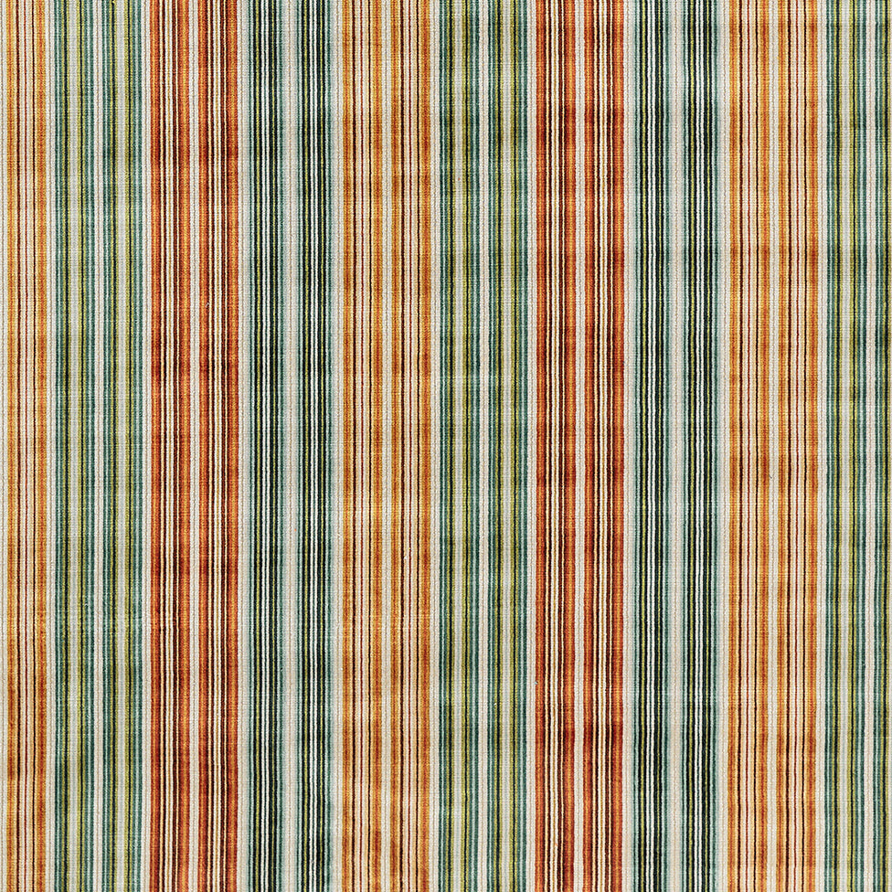 Osborne & Little | Molina fabric - Teal / Terracotta
