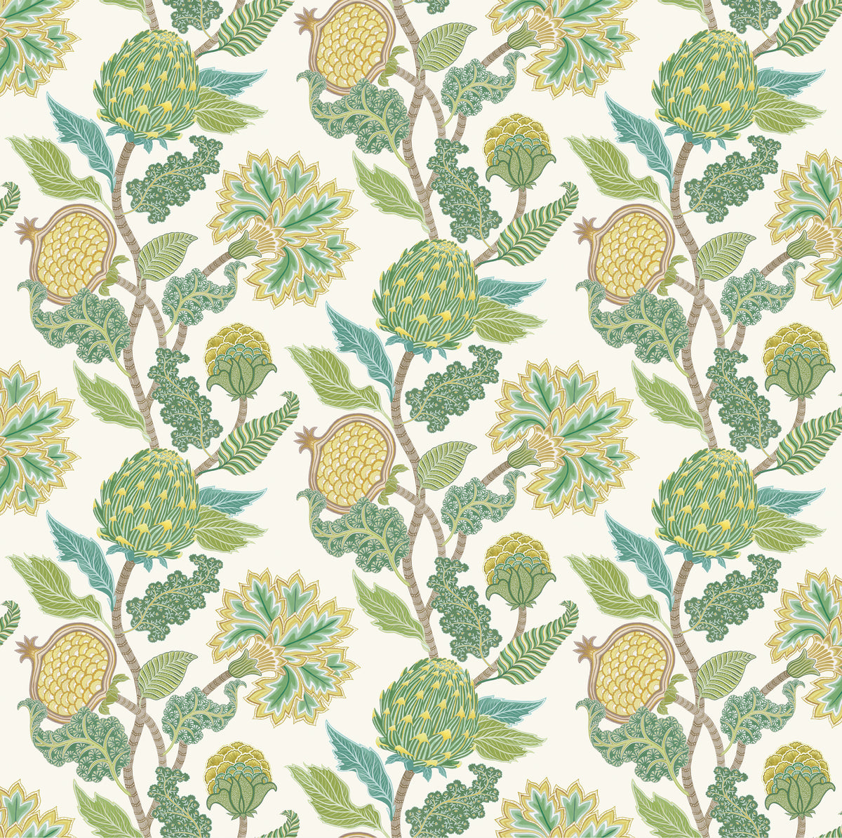 Osborne & Little | Cynara fabric - Leaf / Lemon