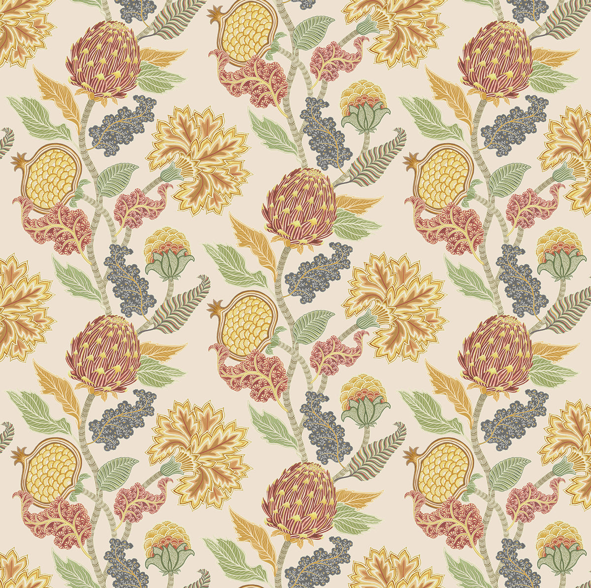 Osborne & Little | Cynara fabric - Terracotta / Ochre