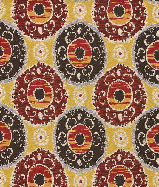 Osborne & Little | Timour fabric - Charcoal / Brick