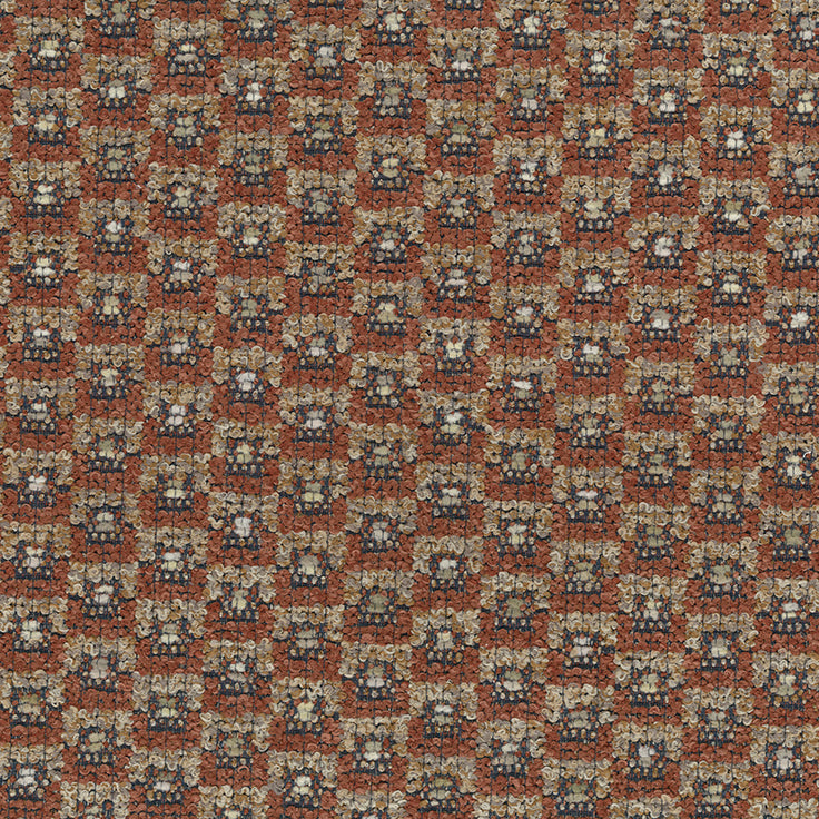 Osborne & Little | Amoroso fabric - Terracotta / Denim