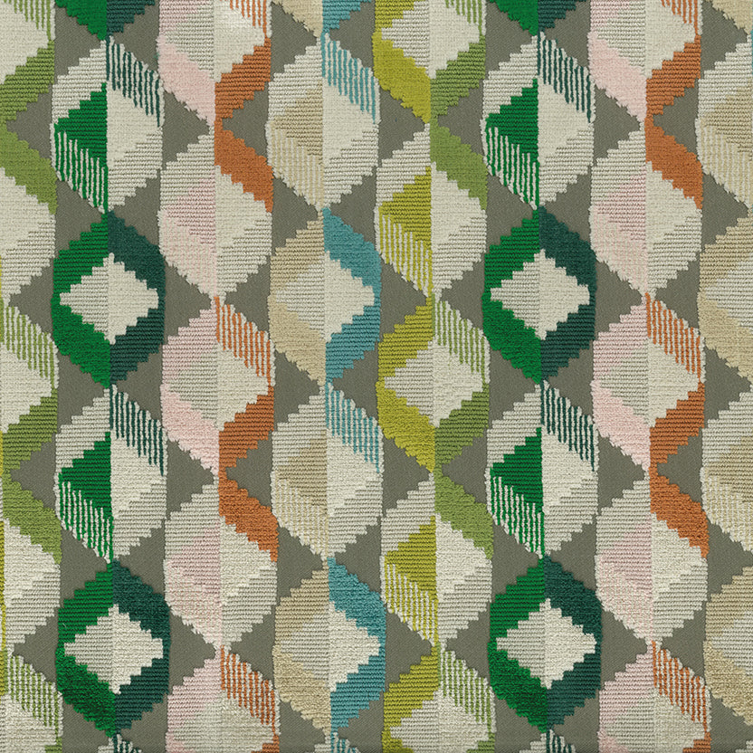 Osborne & Little | Freya fabric - Emerald / Chartreuse
