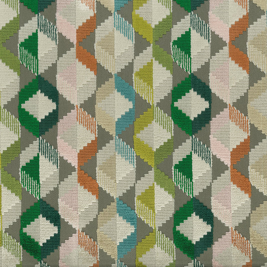 Osborne & Little | Freya fabric - Emerald / Chartreuse