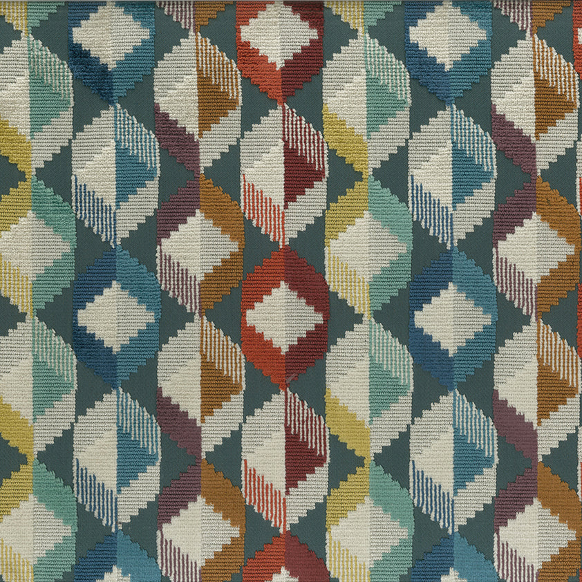 Osborne & Little | Freya fabric - Brick / Teal