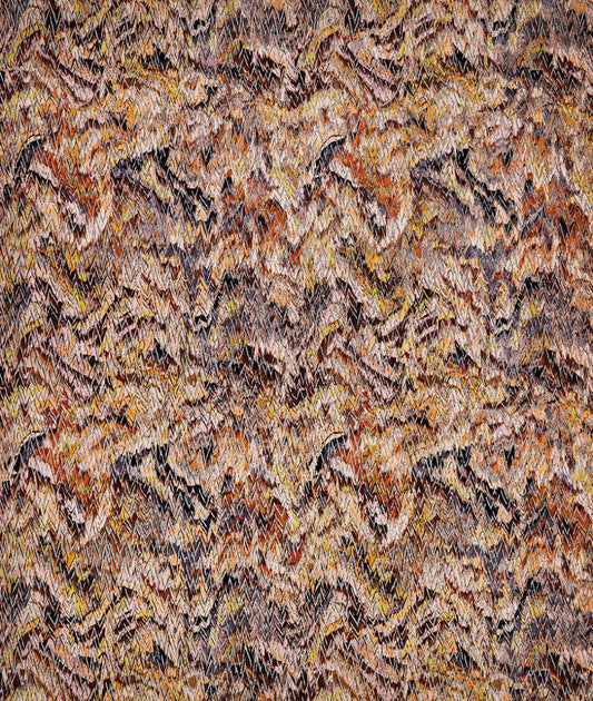 Osborne & Little | Eladoria fabric - Charcoal / Amber / Gold