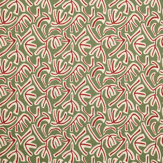 Osborne & Little | Avila fabric - Olive / Brick