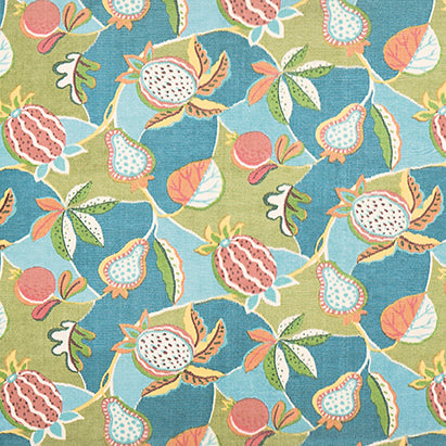 Osborne & Little | Melagrana fabric - Sky / Leaf