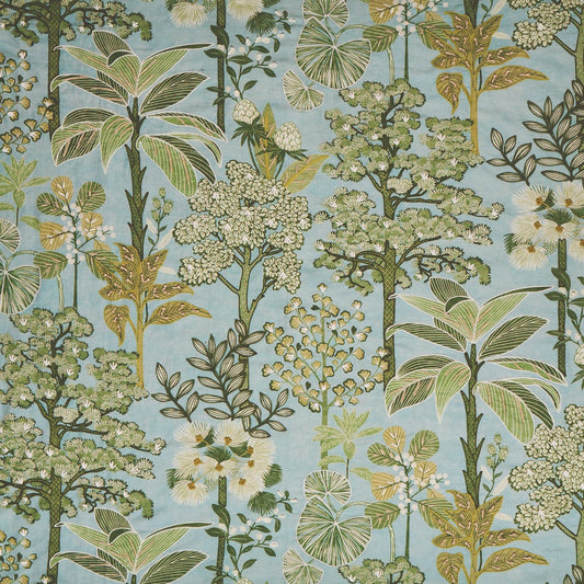Osborne & Little | Arboreta fabric - Sky / Leaf
