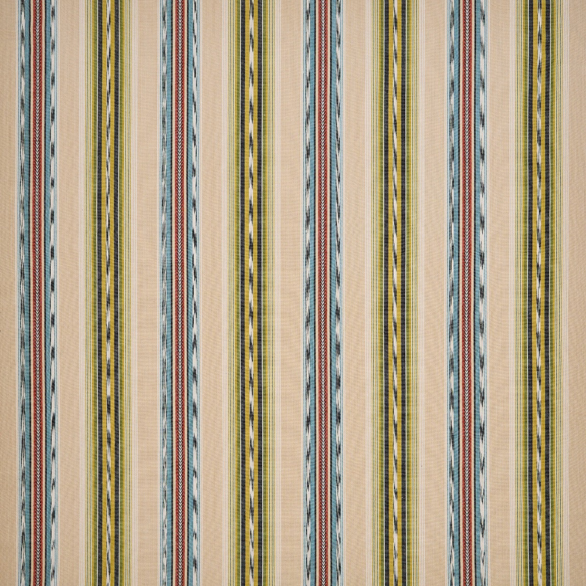 Osborne & Little | Ombrone fabric - Ecru / Chartreuse / Sky