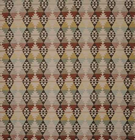 Osborne & Little | Caledonia fabric - Aqua / Terracotta