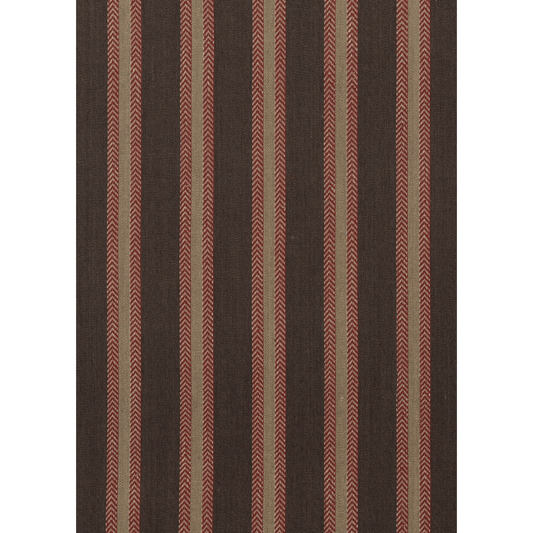 Mulberry Home | Chester Stripe fabric - Woodsmoke/Russet