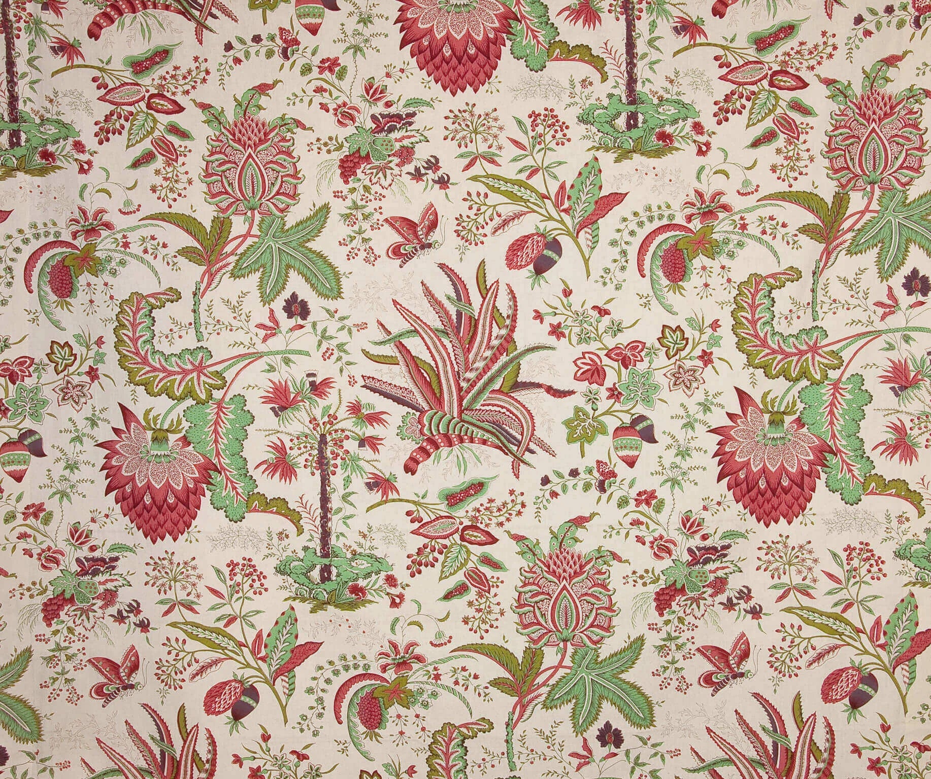 Pierre Frey Marquis De Seignelay - Cretonne Rouge Vert