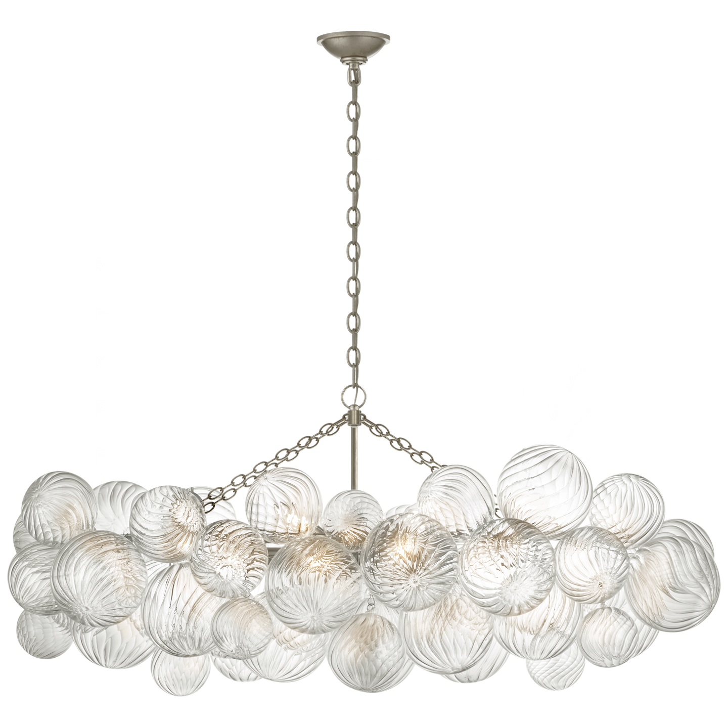 Talia Medium Linear Chandelier in Burnished Silver Leaf