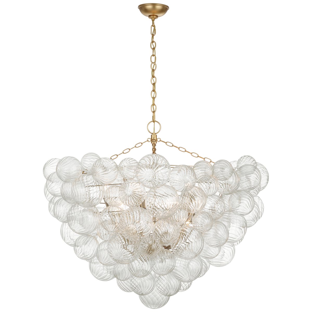 Talia 46 Chandelier - Gild and Clear Swirled Glass