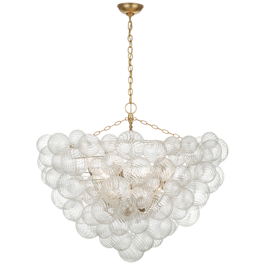 Talia 46 Chandelier - Gild and Clear Swirled Glass