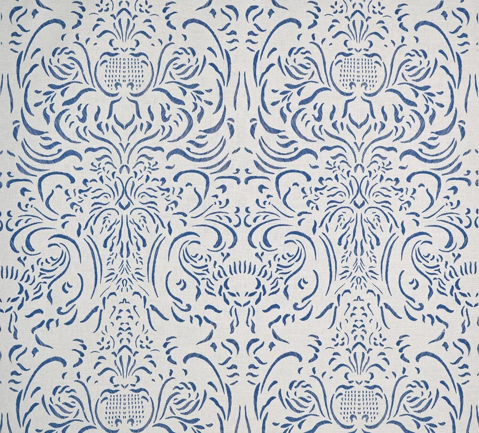 Pierre Frey French Damask Outline - Indigo