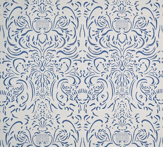 Pierre Frey French Damask Outline - Indigo