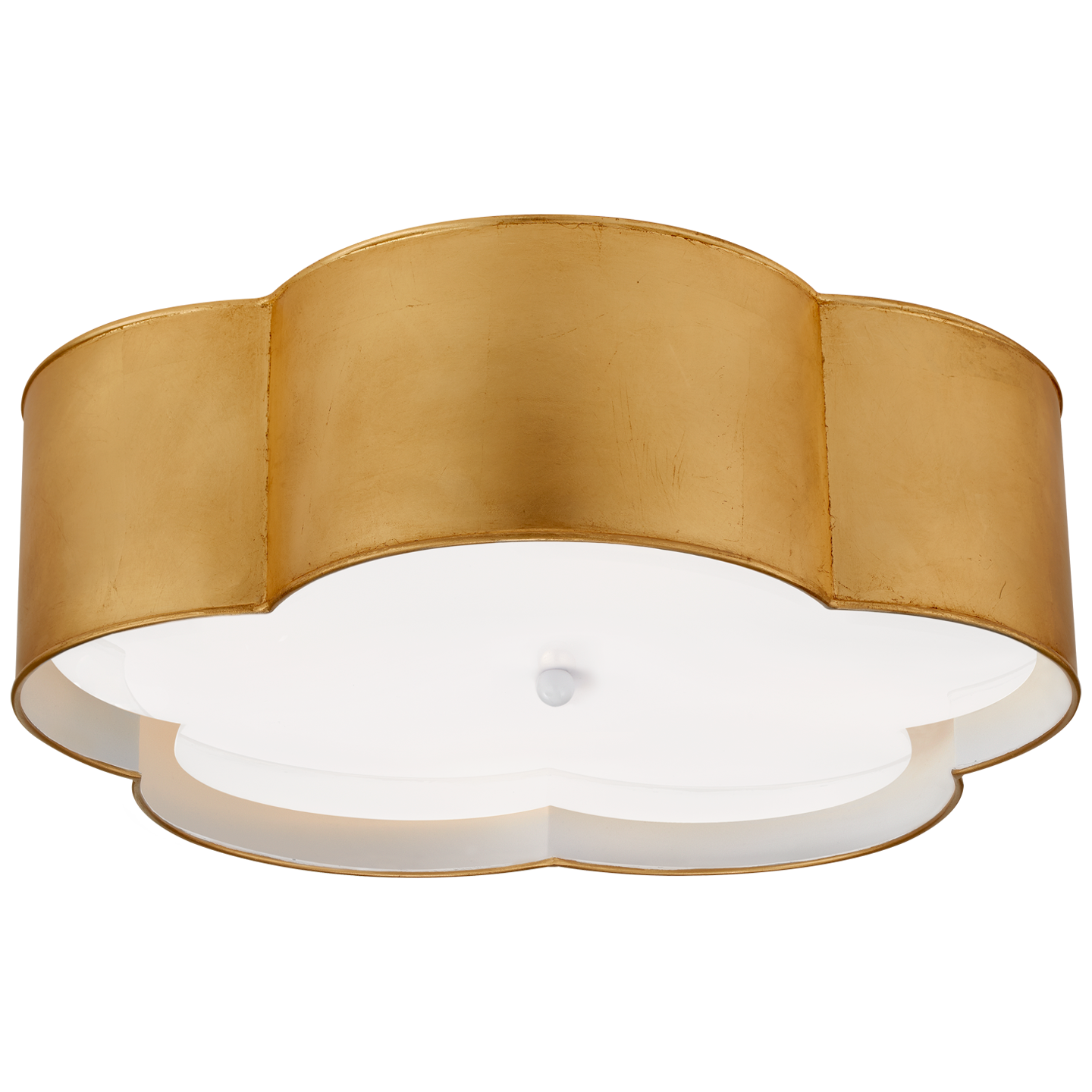Bryce Large Flower Flush Mount - Gild and White