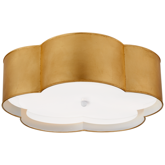 Bryce Large Flower Flush Mount - Gild and White