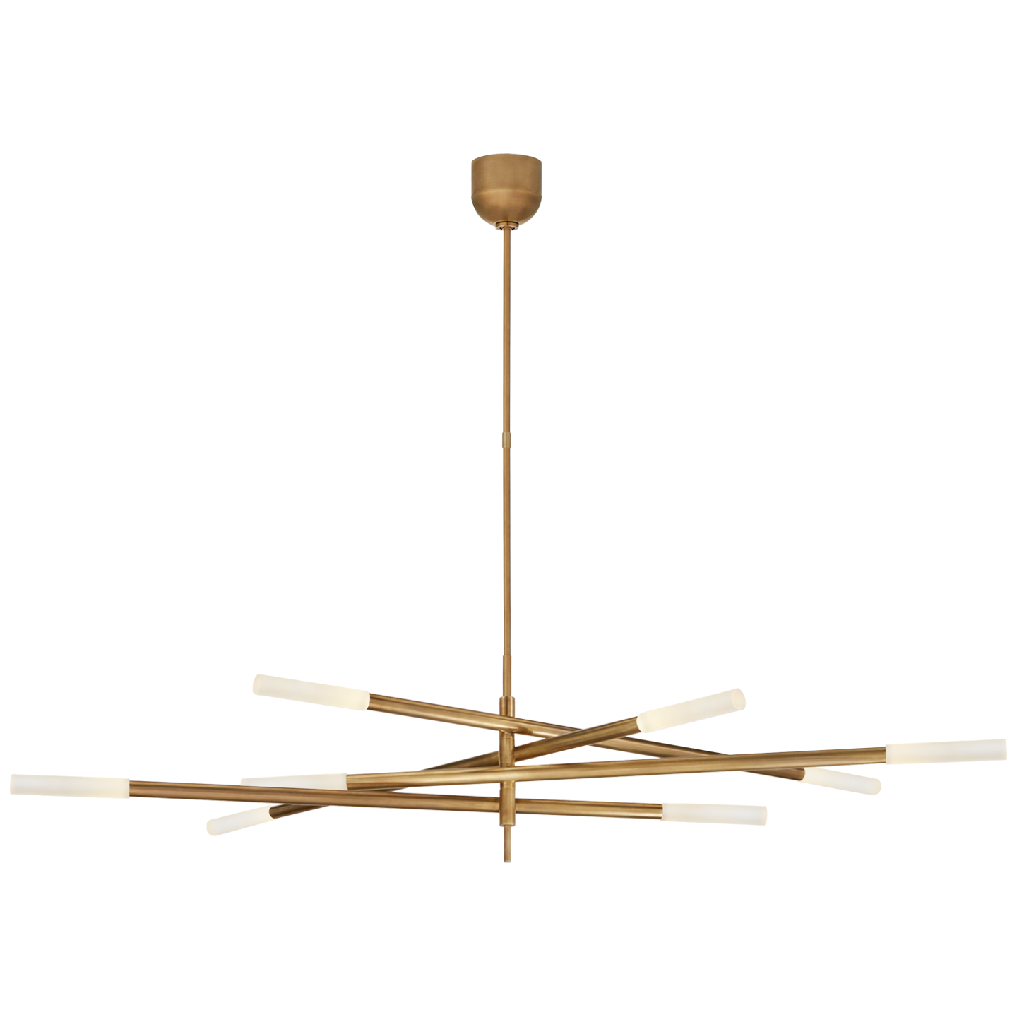 Rousseau Grande Eight Light Articulating Chandelier in Antique-Burnished Brass