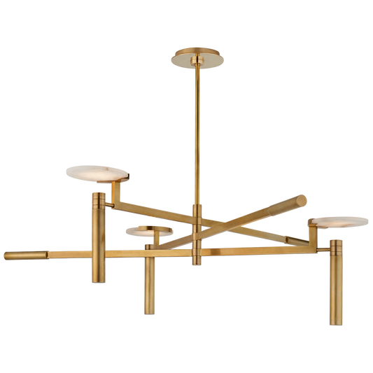Melange Large Floating Disc Chandelier in Antique-Burnished Brass