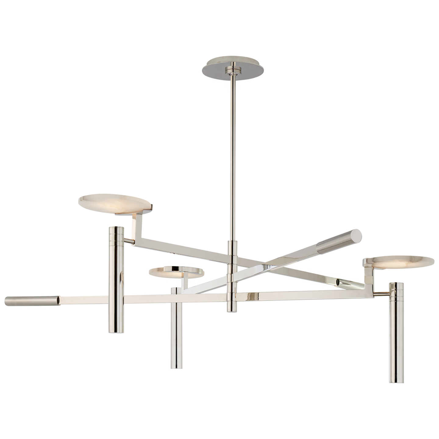 Melange Large Floating Disc Chandelier in Polished Nickel