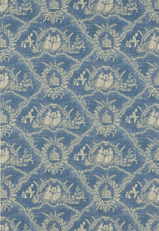 Pierre Frey Wallpaper Crespieres - Bleu Ancien