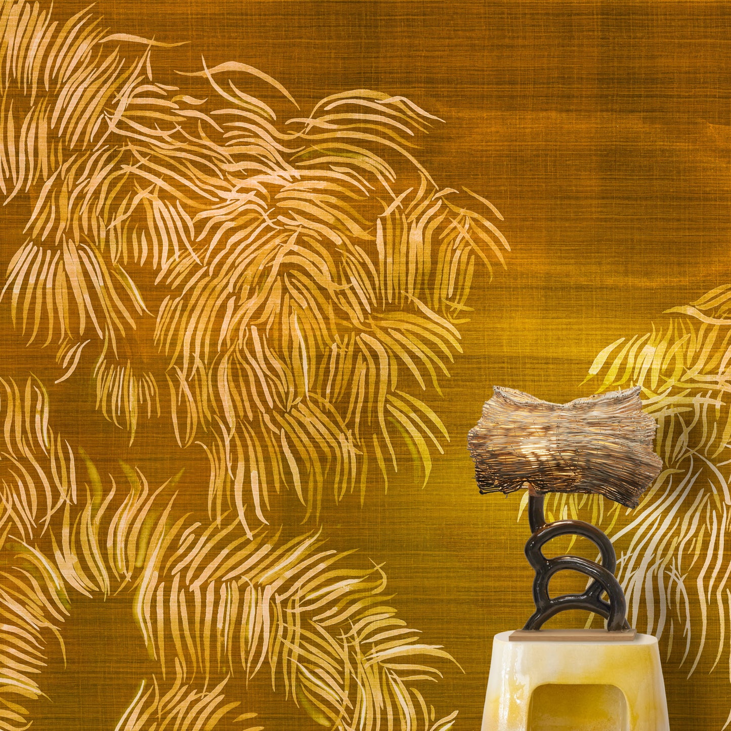 Elitis | Madagascar Arrowroots Raw Raffia Nosara Panoramique - room scene