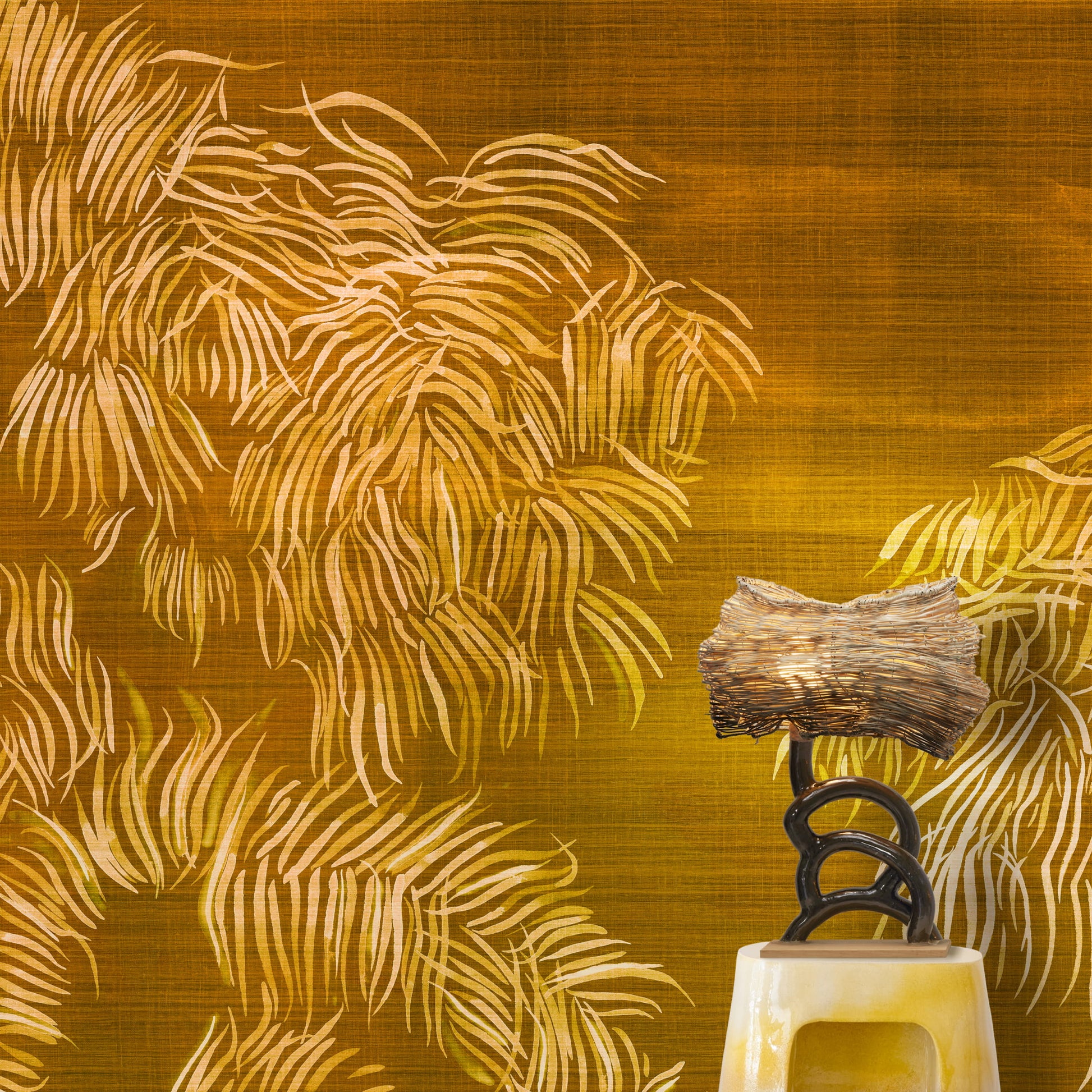 Elitis | Madagascar Arrowroots Raw Raffia Nosara Panoramique - room scene