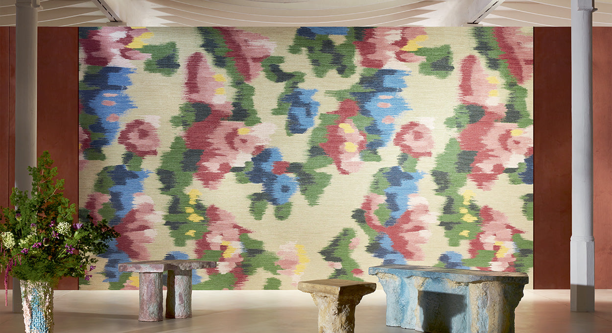 Elitis | Matières à réflexions Abstract floral 3m x 3m VP 981 01 - room scene