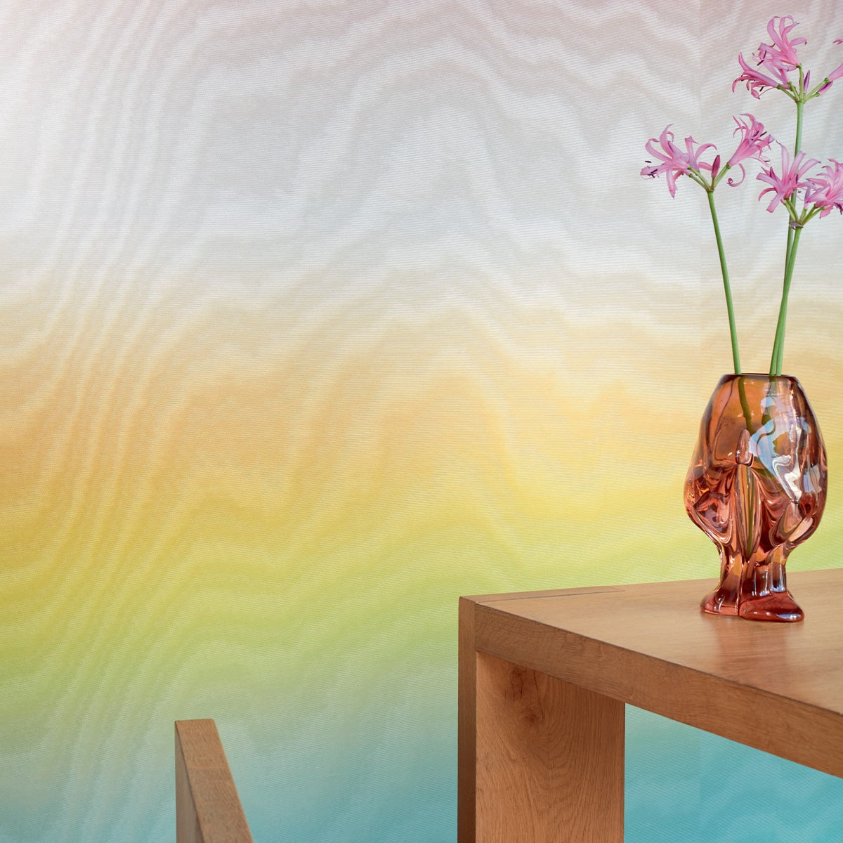Elitis | Moire Bleu comme une Rose - room scene