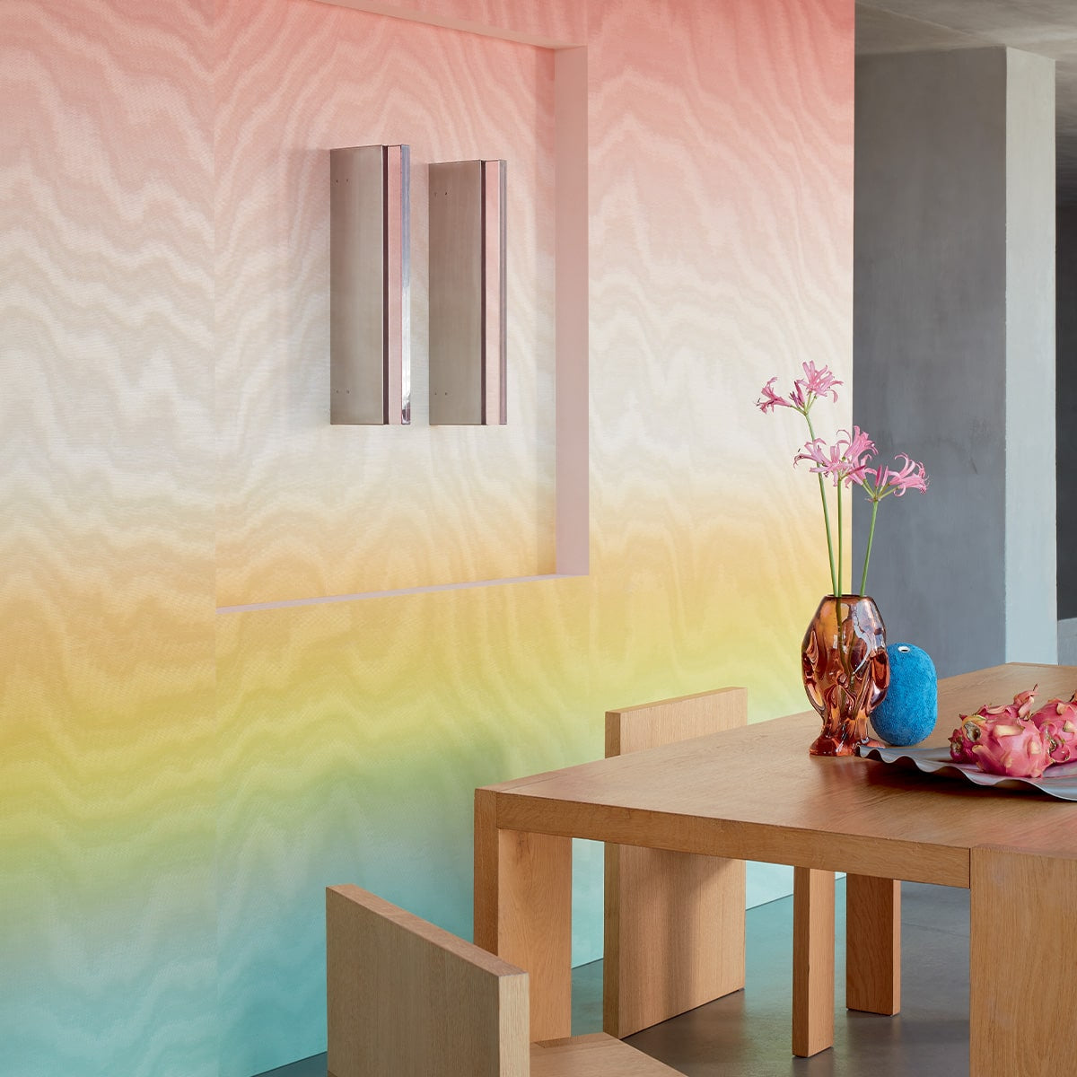 Elitis | Moire Bleu comme une Rose - room scene