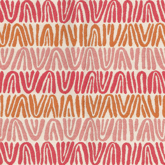 Nina Campbell | Appledore fabric - Coral / Tangerine / Pink