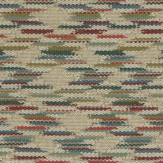 Nina Campbell | Marden fabric - Red / Teal / Olive