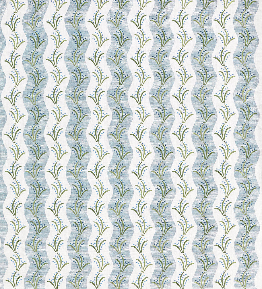 Nina Campbell | Sidney Stripe fabric - Indigo / Ivory